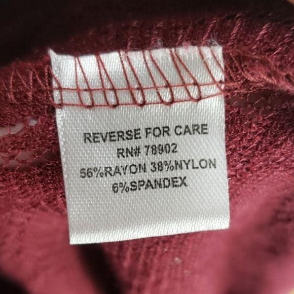 Erin London Womens Burgundy Lace Long-Sleeve Top Size M - Picture 4 of 7